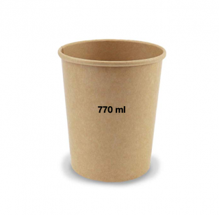 Kelímok na polievku papierový 770ml kraft, 25ks