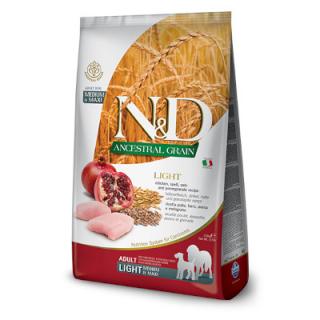 N&D dog AG Adult Light Medium & Maxi Chicken, Spelt, Oats & Pomegranate, Balenie 12kg