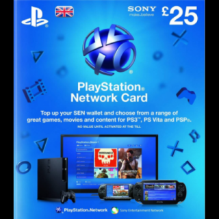 Sony Playstation Network Card PSN 25 UK