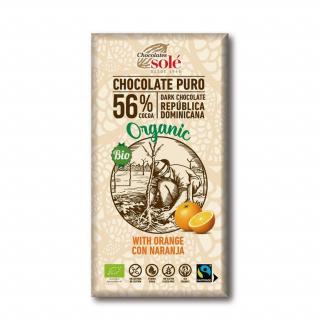 Chocolates Solé - 56% bio čokoláda s pomarančom