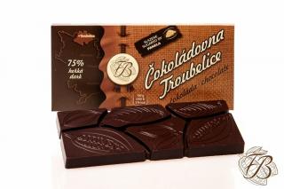 Čokoláda Troubelice tmavá 75%, 45g