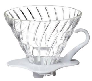 Sklenený dripper Hario V60-01- biely (VDGR-01-W)