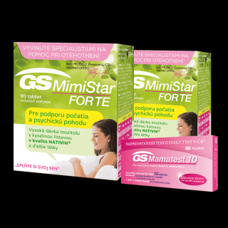 GS Mimistar Forte, 2 x 90 tabliet + GS Mamatest 10, tehotenský test 2ks