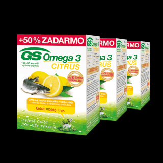 GS Omega 3 CITRUS, 3 x 150 kapsúl