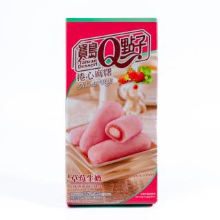 Taiwan Dessert Koláčiky ryžové Mochi jahodové rolky 150g