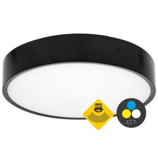 LED senzorové CCT stropné prisadené svietidlo 15W čierne (WMAT300/HF-15W/CR)