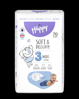 Bella Happy Bella Baby Happy Detské plienky Midi Big Pack veľ. 3 (70 ks)