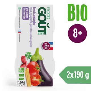 Good Gout BIO Špagety s baklažánom a hovädzím mäsom (2x190 g)