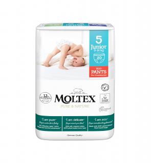 Moltex Pure & Nature Junior 9–14 kg (20 ks), eko plienkové nohavičky