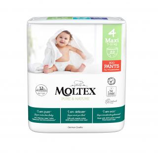 Moltex Pure & Nature Maxi 7–12 kg (22 ks), eko plienkové nohavičky