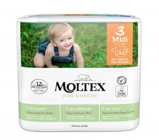 Moltex Pure & Nature Midi 4–9 kg (33 ks), eko plienky