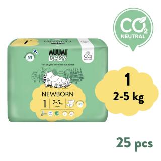 Muumi Baby 1 Newborn 2–5 kg (25 ks), eko plienky