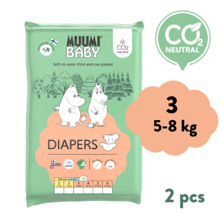 Muumi Baby 3 Midi 5-8 kg (2 ks), eko plienky