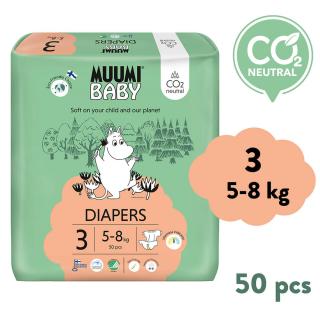 Muumi Baby 3 Midi 5-8 kg (50 ks), eko plienky