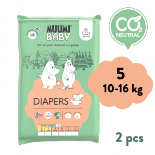 Muumi Baby 5 Maxi+ 10-16 kg (2 ks), eko plienky