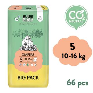 Muumi Baby 5 Maxi+ 10-16 kg (66 ks), eko plienky