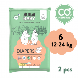 Muumi Baby 6 Junior 12-24 kg (2 ks), eko plienky