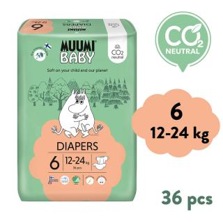 Muumi Baby 6 Junior 12-24 kg (36 ks), eko plienky