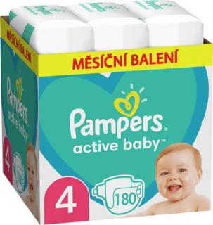 Pampers Active Baby Mesačné balenie detských plienok veľ. 4 (180 ks)