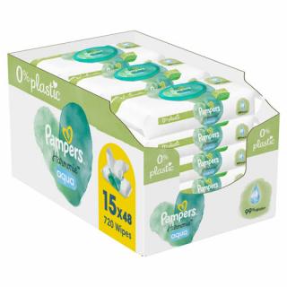 Pampers Harmonie Aqua Platic Free Detské vlhčené obrúsky (15× 48 ks)