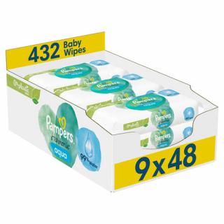 Pampers Harmonie Aqua Platic Free Detské vlhčené obrúsky (9× 48 ks)