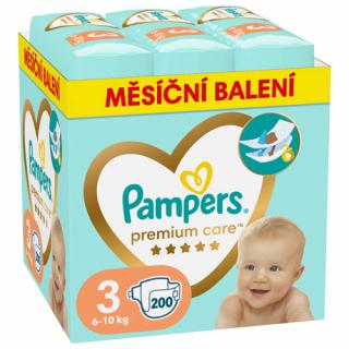 Pampers Premium Care Mesačné balenie jednorazových plienok veľ. 3 (200 ks)