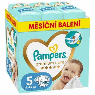 Pampers Premium Care Mesačné balenie jednorazových plienok veľ. 5 (148 ks)