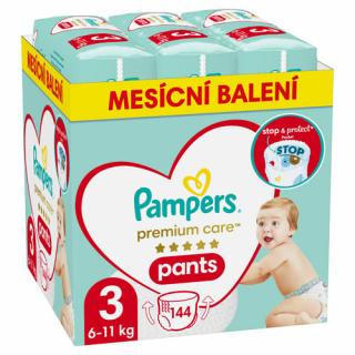 Pampers Premium Care Mesačné balenie plienkových nohavičiek veľ. 3 (144 ks)