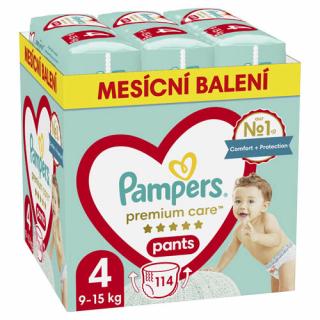 Pampers Premium Care Mesačné balenie plienkových nohavičiek veľ. 4 (114 ks)