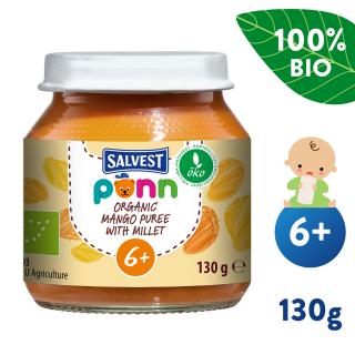 SALVEST Põnn BIO mangovo-banánové pyré s pšenom  (130 g)