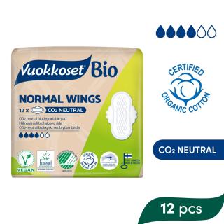 VUOKKOSET BIO Vložky s krídelkami Normal Wings (12 ks)