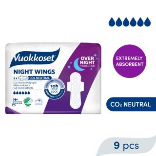 VUOKKOSET Nočné vložky s krídelkami Night Wings (9 ks)