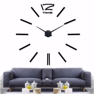 3D Nalepovacie hodiny DIY Clock 12 Time Black L 80-120cm