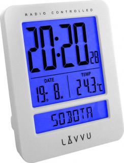 Digitálny budík riadený rádiovým signálom Lavvu LAR0020 Duo White,