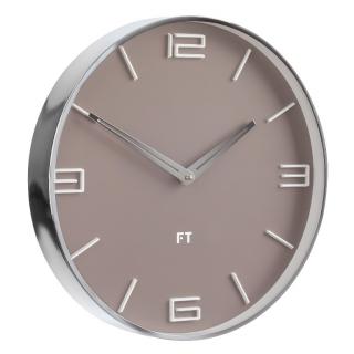 Dizajnové nástenné hodiny Future Time FT3010BR Flat caffe latte 30cm