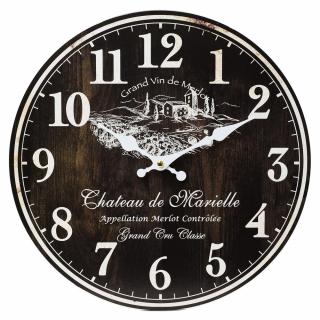 Nástenné hodiny, Flor0115, Merlot, 34cm