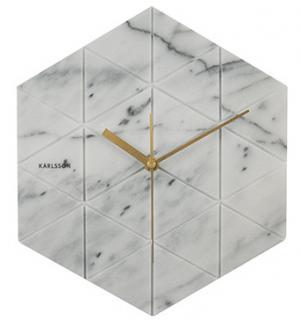 Nástenné hodiny KA5591WH, Karlsson, Marble Hexagon, 29cm