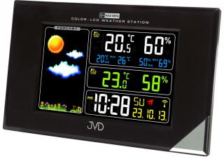 Rádiom riadená meteorologická stanica JVD čierna RB9197.1, 20cm