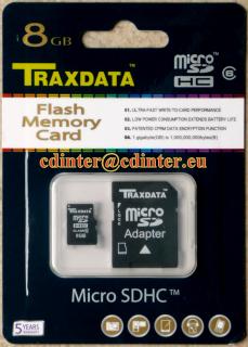 Traxdata microSDHC 8 GB Class 6 + Adapter