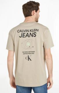 BÉŽOVÉ PÁNSKE TRIČKO CALVIN KLEIN JEANS S POTLAČOU