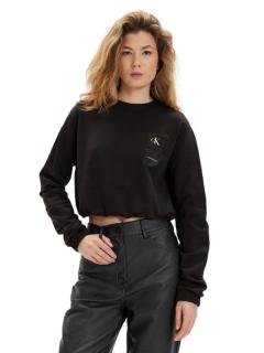 Crop mikina Calvin Klein v čiernej farbe