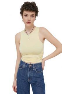 Crop top Tommy Hilfiger jemne žltý