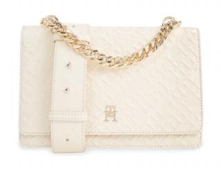 Crossbody kabelka Tommy Hilfiger v smotanovej farbe