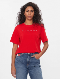 Dámske červené tričko Tommy Jeans bavlnené