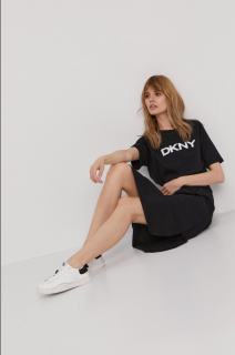 Dámske čierne šaty DKNY s krátkym rukávom