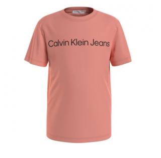 Detské tričko Calvin Klein v lososovej farbe