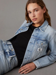 Džínsová krátka oversize bunda Calvin Klein