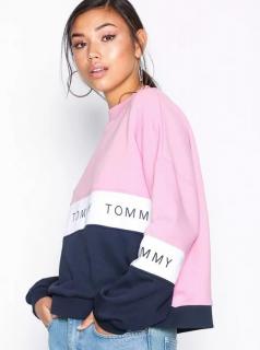 Farebná mikina bez kapucne Tommy Jeans oversize strih