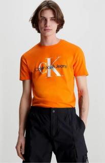 Oranžové tričko Calvin Klein Jeans s logom