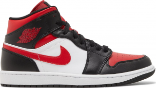 Air Jordan 1 Mid White Black Red Veľkosť: 45